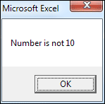 Excel VBA message box