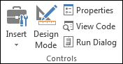 View Code item on the Controls panel in Excel