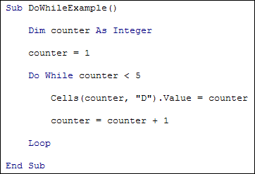 Excel VBA code for a Do loop