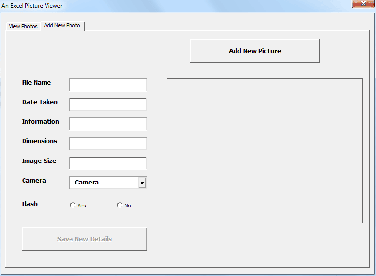 The Add New Photo tab
