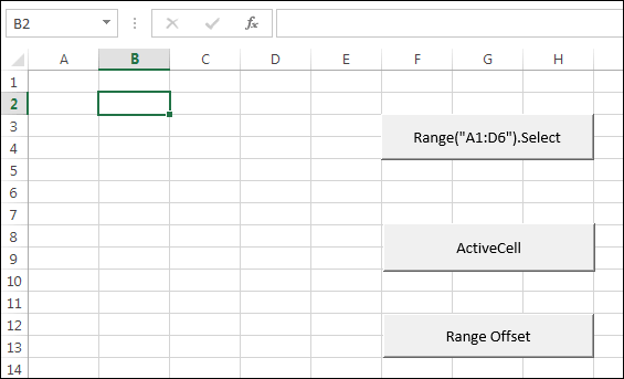 A button on a spreadsheet to demonstrate the Excel Offset property