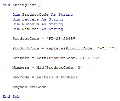 Solution to the String exercise