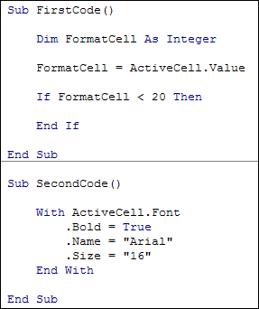 Two Subs set up in Excel VBA
