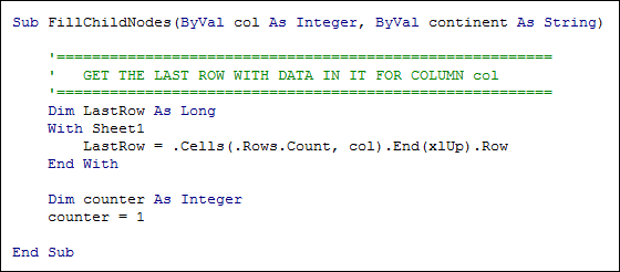 Excel VBA code to get the last row with data
