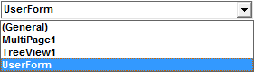VBA User Form Dropdown list