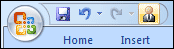A new item added to the Quick Access bar in Excel 2007
