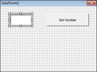 A textbox and a button on an Excel VBA form