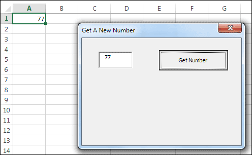 A VBA User Form running