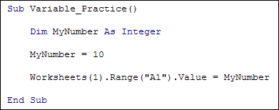 A worksheet range being referenced with Excel VBA code